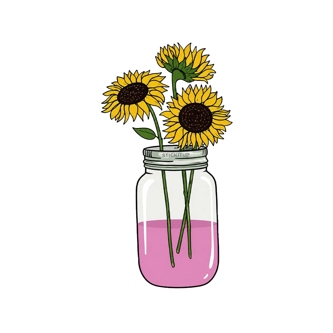 Sunflowers in Vase Sticker